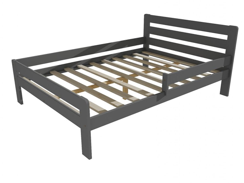 eoshop Detská posteľ so zábranou VMK001C KIDS (Rozmer: 120 x 200 cm, Farba dreva: farba sivá)